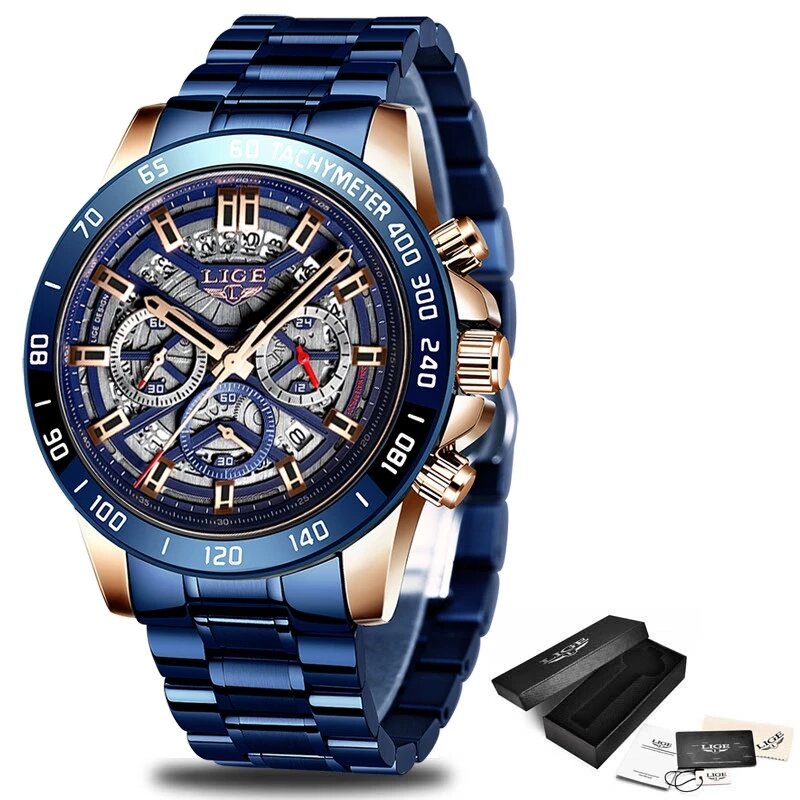 2021 nova moda masculino relógio de pulso de quartzo à prova dluxury água de luxo da marca lige para homem data esporte oco relógio masculino relogio masculino