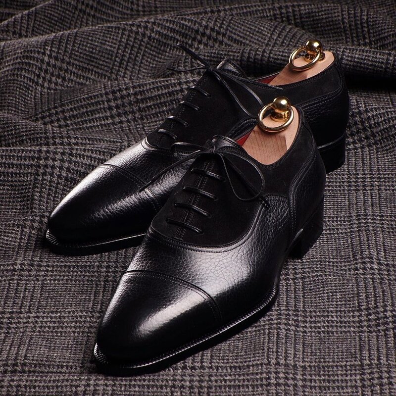 Zapatos Oxford Derby para hombre, calzado clásico De piel sintética, estilo clásico, KZ402