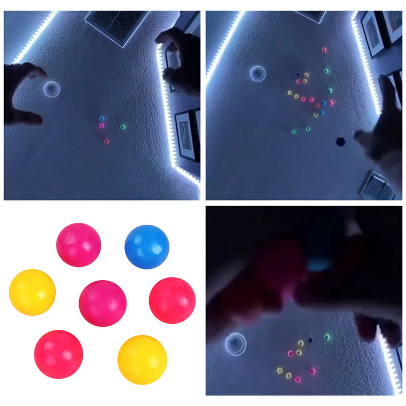 45mm/60mm luminescencyjne kulki Stiky rzuć na suficie przyklejana na ścianę piłka przyklejony cel Squash Ball Globbles Balle Kids Toys