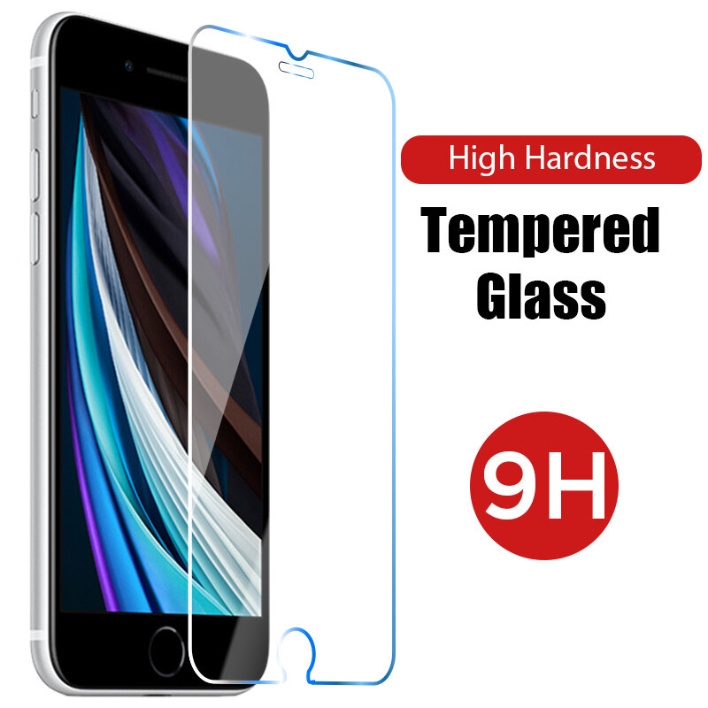 9H Film Pelindung Layar untuk IPhone 12 11 7 8 6 6S 5 5S XS Plus Pro Max Mini Tempered Glass untuk Iphone XR SE 2020 X Pelindung