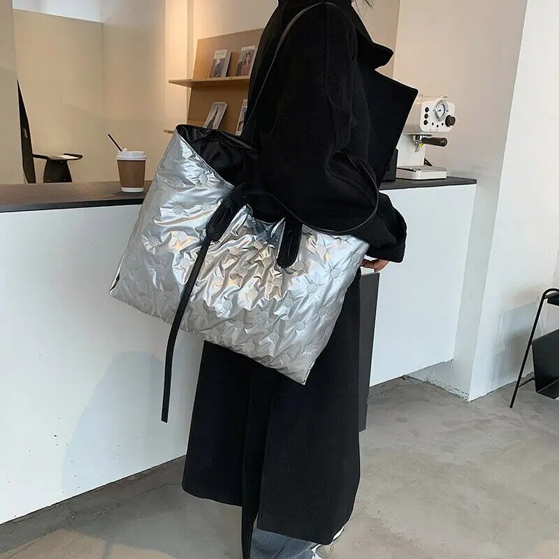 ผ้าฝ้ายหรูหรากระเป๋าผู้หญิงใหญ่กระเป๋าถือกระเป๋าสะพายคุณภาพสูงผู้หญิง2021ฤดูหนาวใหม่หญิง...
