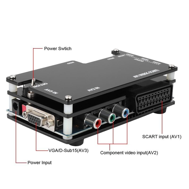 Hot OSSC Converter Kit for Retro Game Consoles PS1 2 Xbox Sega Atari Nintendo,US Plug Add EU Adapter