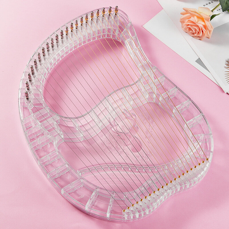 Transparent Lyre Harp Creative Portable 21 Strings ABS Material Stage Performance Musical Instruments for Beginners Gifts 2021