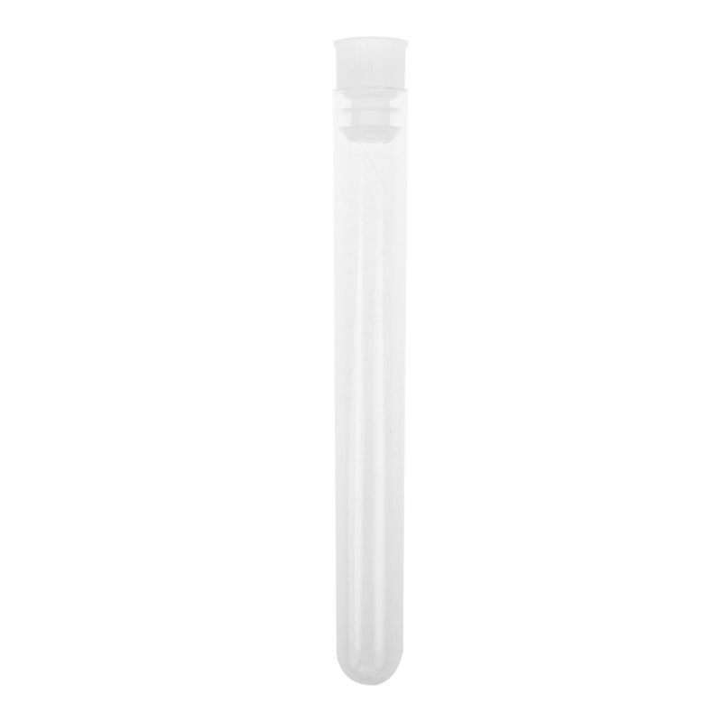 50 unidades/pacote tubos de ensaio plásticos claros do laboratório transparente de 12x100mm com material do laboratório da escola do tampão do impulso