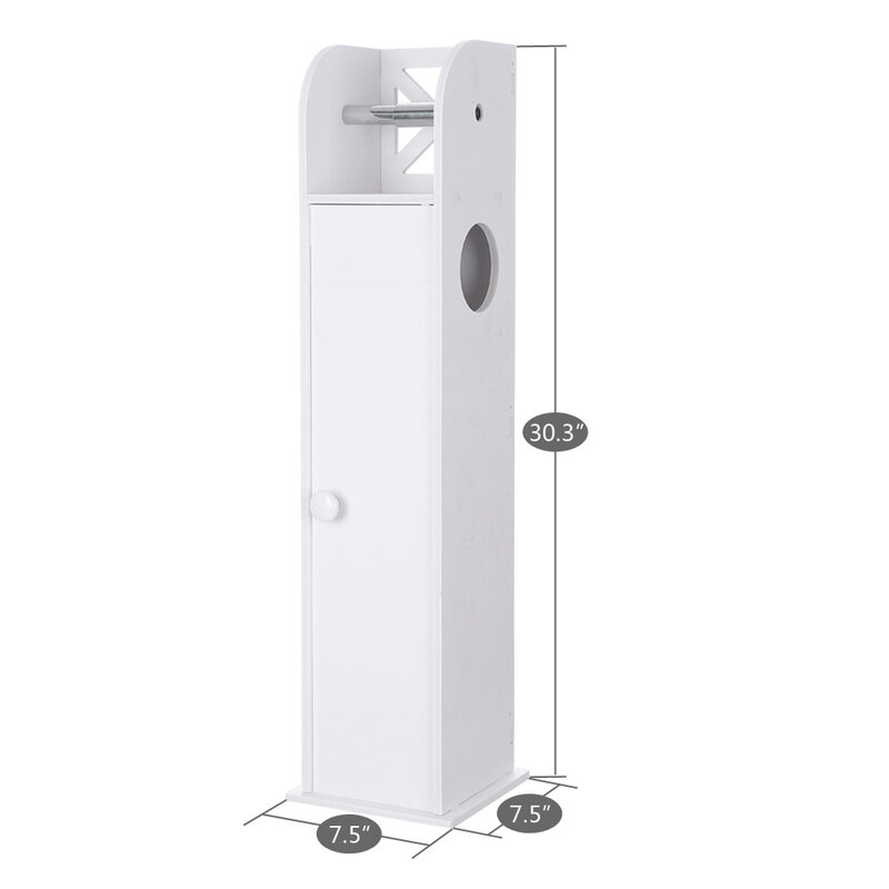 【US Warehouse】Narrow Cabinet for PVC Toilet Paper Towel with Paper Roll (19 x 19 x 77) 