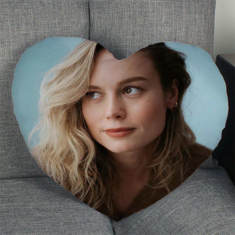Hot Sale Custom Brie Larson Actor Heart Shape Pillow Covers Bedding Comfortable Cushion/High Quality Pillow Cases
