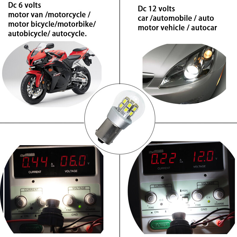 Ampolla de luz interior para coche, Bombilla de giro automático para motocicleta, P21W, 1156, BA15S, 1157, BAY15D, py21w, canbus, 4W, 6v, 12v, 48V