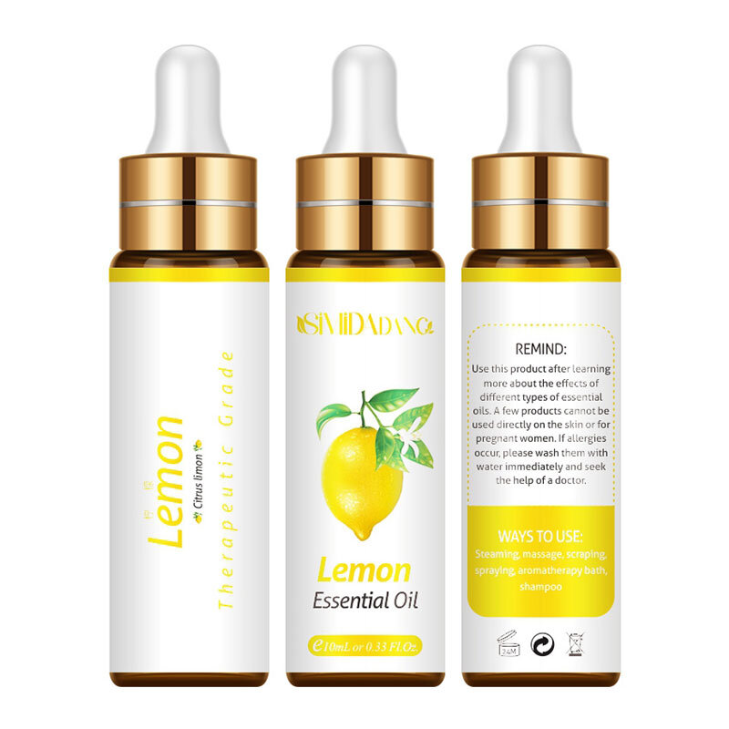 10ML Lemon Oil Gua Sha Moisturizing Cuticle Oils Aromatherapy Single Massage Essential Oil Whitening Anti-aging Deodorization