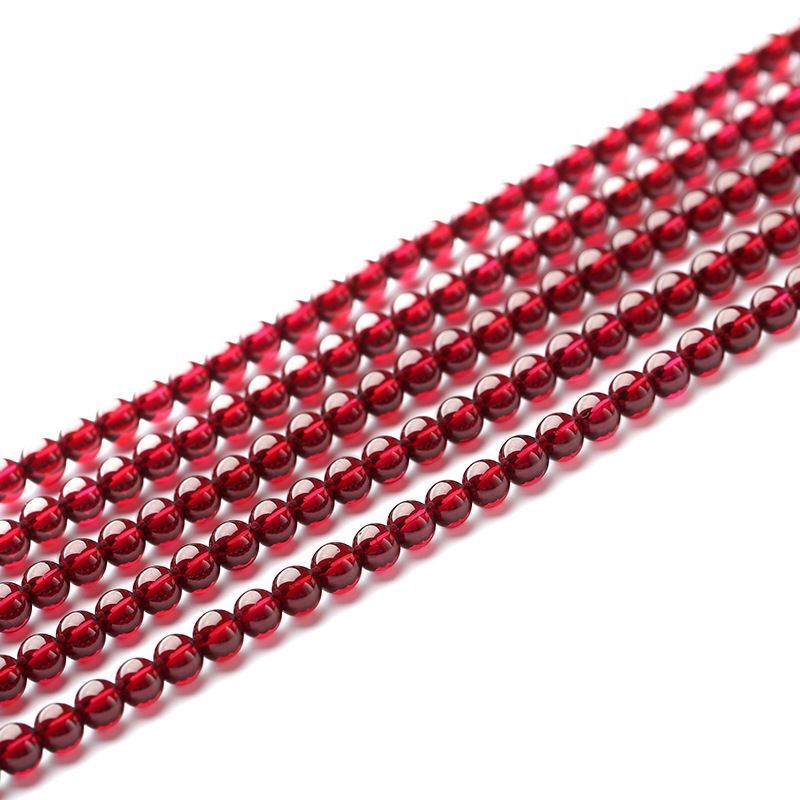 Rojo granate Natural Gemtone 2 3 4 5mm, cuentas redondas facetadas finas sueltas, accesorios para collar, pulsera, pendiente, fabricación de joyas DIY