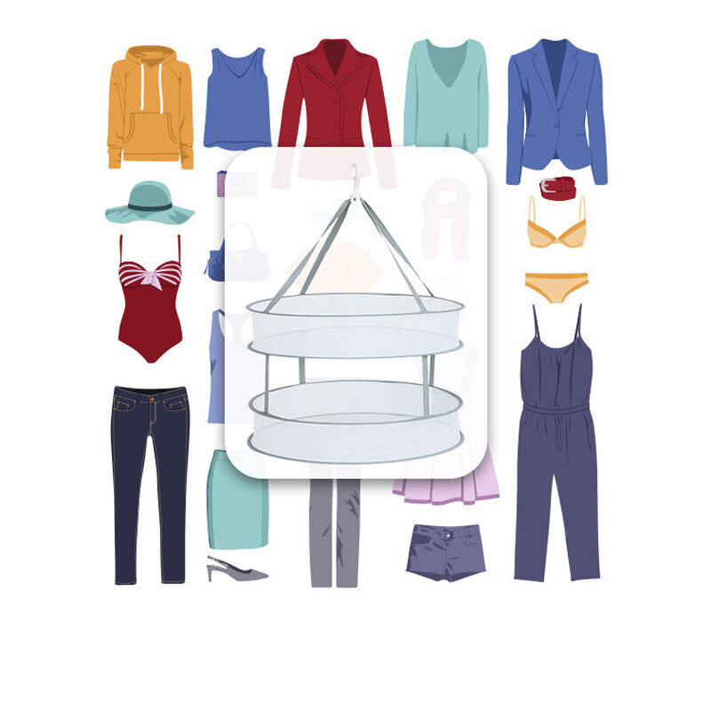Rosa/azul/cinza roupa de secagem cesta roupa interior meia moistureproof organizador 1/2 camadas de secagem rede dobrável poliéster rack