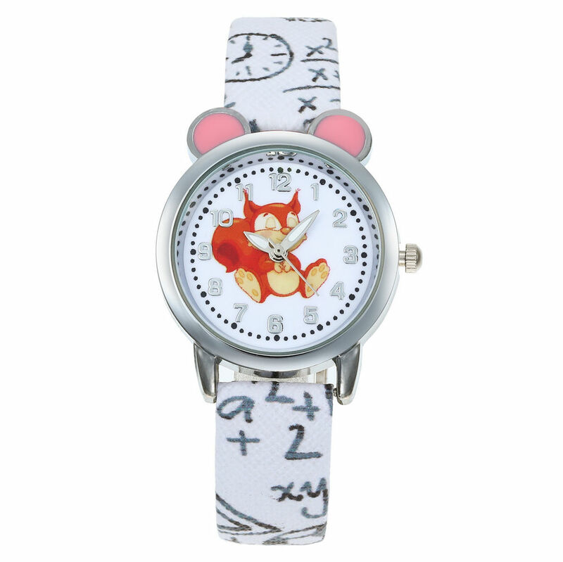 Relógios quartz para meninas, analógico com pulseira de couro