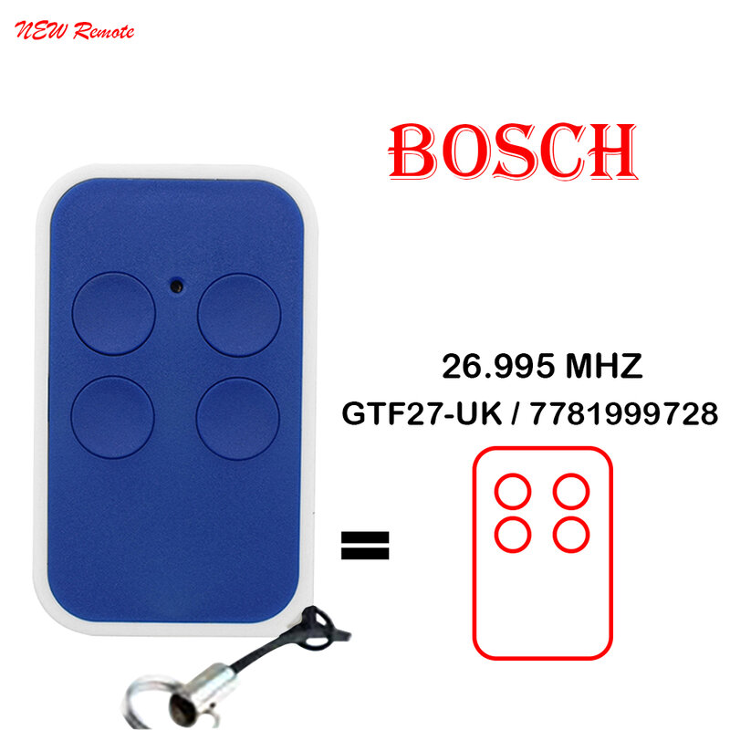 100% BOSCH GTF27-UK / 7781999728 26.995 MHz 리모컨 교체 도어 오프너 키