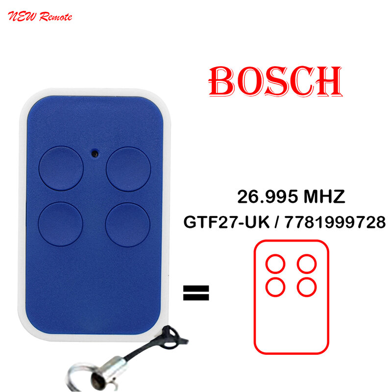 100% pour BOSCH GTF27-UK / 7781999728 26.995 MHz Remplacement À Télécommande Ouvre-porte Clé NOUVEAU