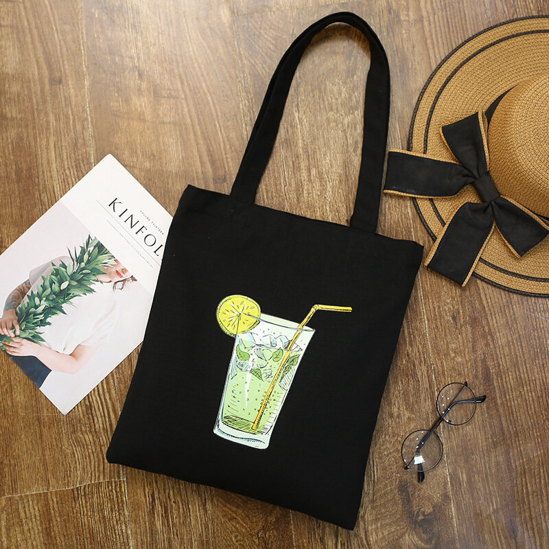 Сумки для покупок для студентов, милые универсальные дорожные сумки с принтом в стиле Харадзюку, модные холщовые Складные портативные женс...