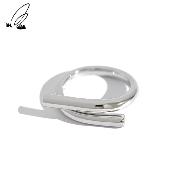 S'STEEL-Anillo de plata esterlina 925 para mujer, sortija Lisa minimalista coreana, joyería ajustable de boda de diseñador minimalista