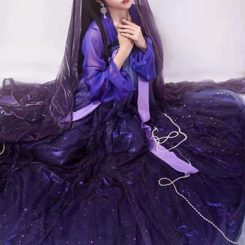 2021 Chinese Traditional Women Purple Hanfu Dress Chinese Fairy Dress Purple Hanfu Clothing Tang Dynasty Chinese Ancient Costume