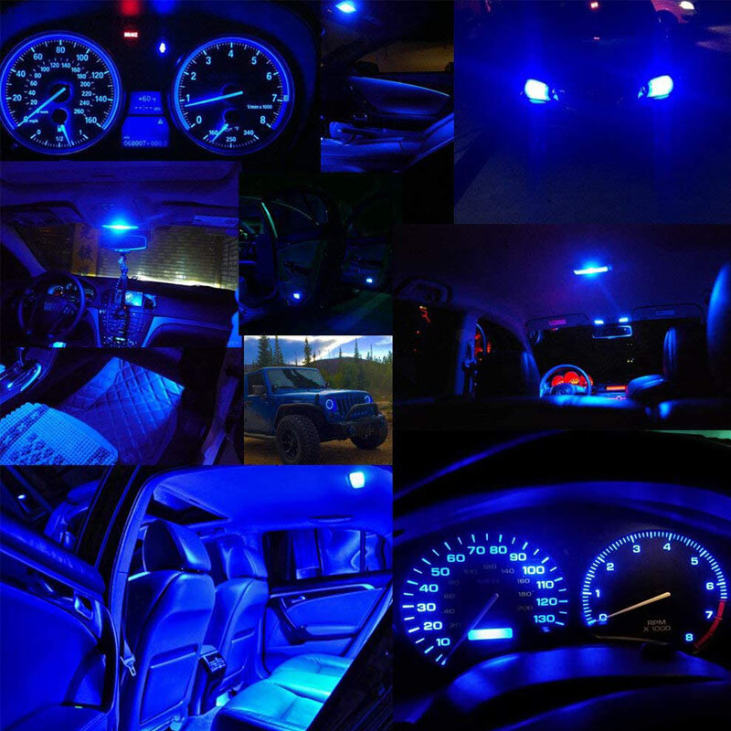 10pcs T5 Led Bulb Car Led Interior Dashboard Gauge Lamps 1SMD W1.2W W3W Wedge Warming indicator Wedge Yellow Blue