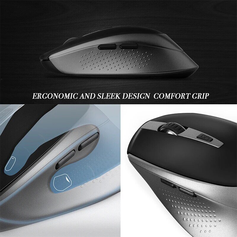 Joyacesso-conjunto de teclado e mouse sem fio, mouse ergonômico, com botão silencioso, 2.4 ghz, para laptop e pc