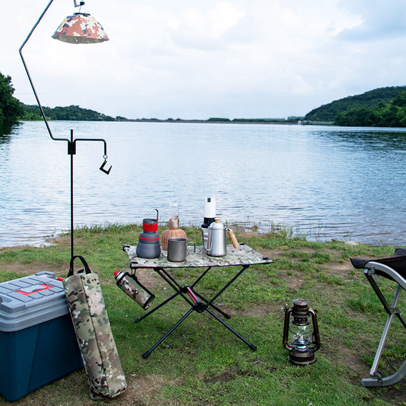 Mesa plegable de aluminio para exteriores, mesa de acampada de malla, para pícnic, barbacoa, ligera, táctica, cómoda de llevar