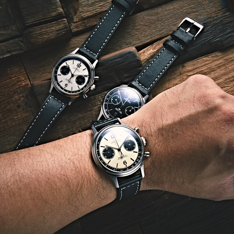 Sugess 1963 Chronograph Sapphire mężczyźni zegarek mechaniczny ruch mewa ST1901Gooseneck zegarek dla mężczyzn 38mm 40mm Pilot świecenia