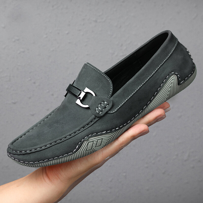 2021 nowe markowe męskie buty odkryte zamszowe miękkie codzienne buty mokasyny mokasyny luksusowe skórzane Slip On buty do jazdy samochodem Big Size