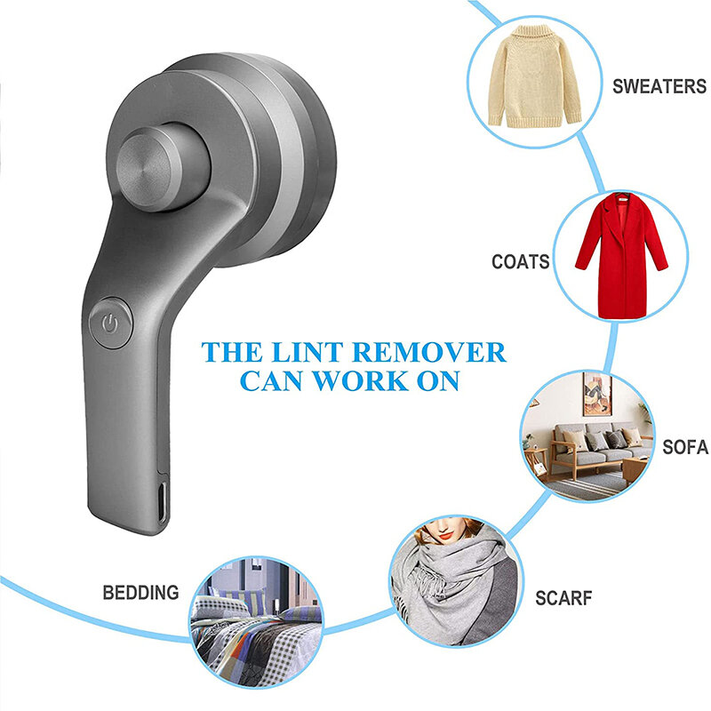 Barbeador de tecido, removedor de fiapos recarregável com 6 lâminas e escova eletrostática, efetivamente fuzz para roupas, suéter, lã
