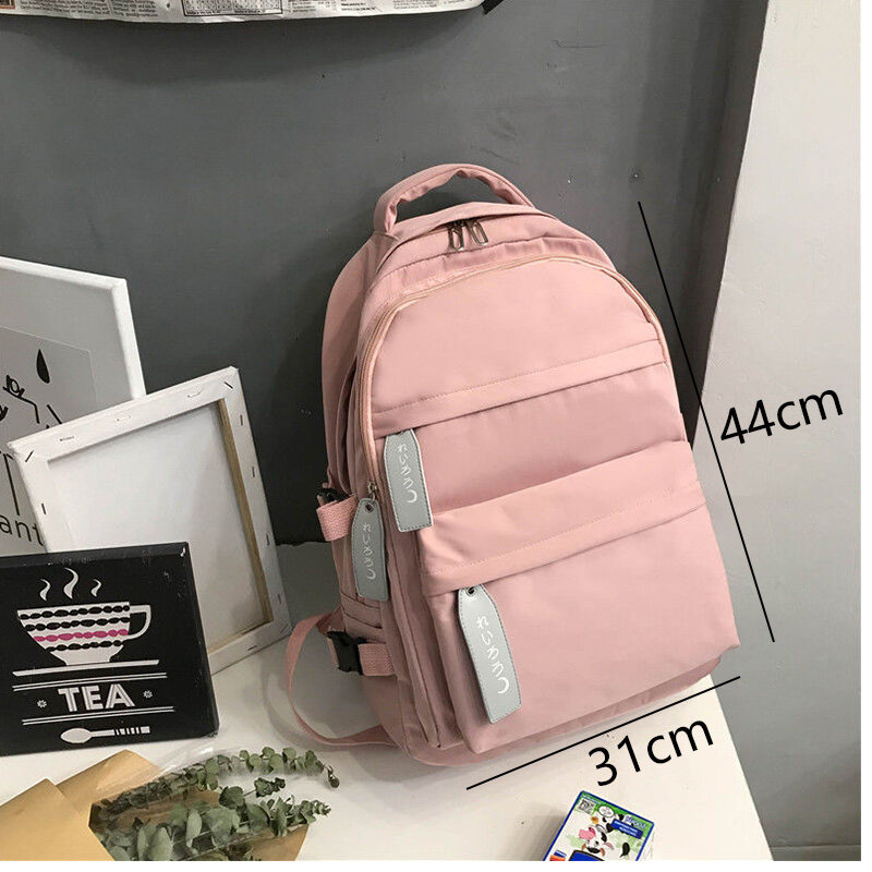 十代の学校のバックパック女性ピンク十代の学生bookbags大容量ナイロン防水中学校バッグ学校新しい
