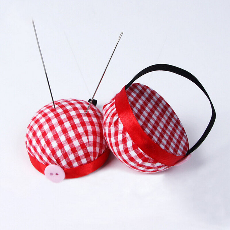 크로스 스티치 도구 귀여운 토마토 핀 격자 무늬 휴대용 손목 손목 토마토 바늘 삽입 기
