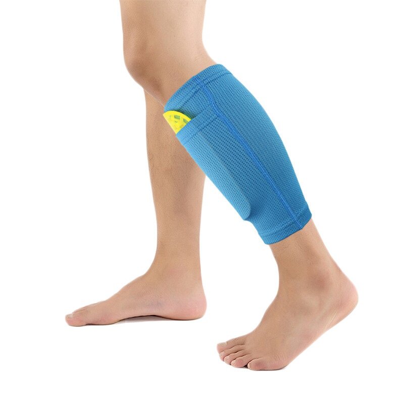 1 par de meias guarda perna para crianças adolescente adulto alta elástica respirável apertado luva perna de futebol com bolso