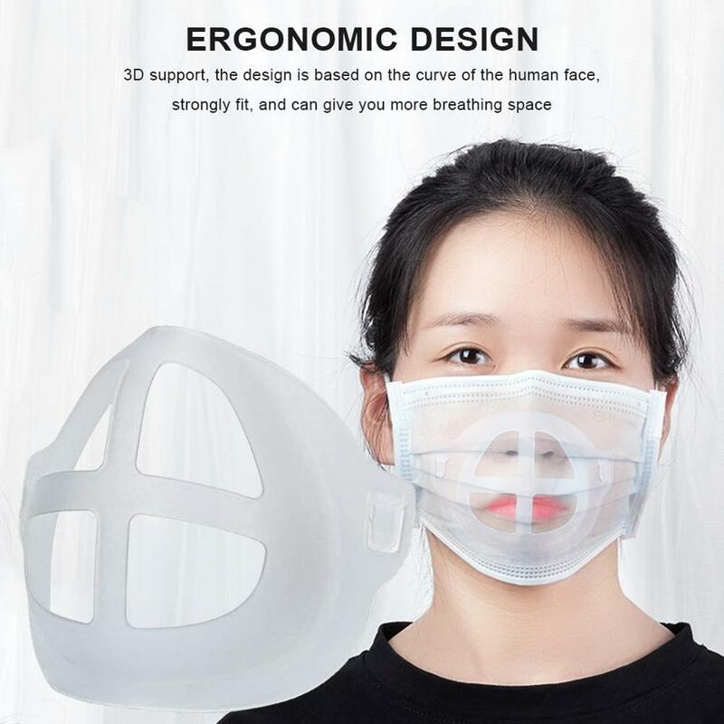3D Mouth Mask Support Breathing Assist Help Mask Inner Cushion Bracket Food Grade Silicone Facial Mask Holder Breathable Valve