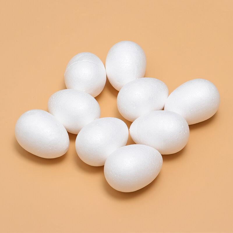 10 unids/pack de hecho a mano pintura de DIY accesorios para huevos de espuma blanca huevo suministros para fiesta de Pascua regalos de los niños favores decoraciones de fiesta