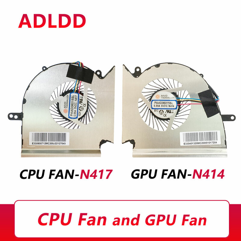 Ventilateur CPU/GPU d'origine pour ordinateur portable gelée GE75 MS-17E2 GL75 GP75 PAAD06015SL-N417 N414