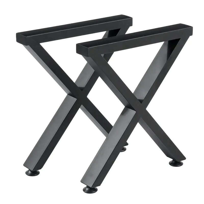 Patas de mesa de acero Industrial con estera antideslizante, pata de escritorio de mesa de hierro y Metal negro, muebles de sofá, manualidades, 2 uds.