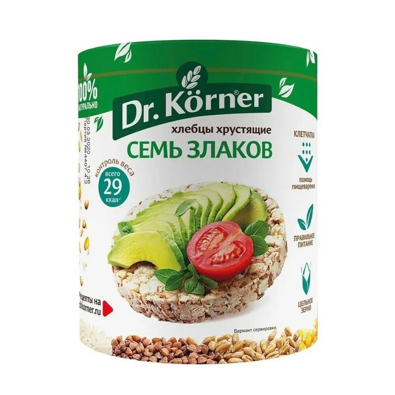 Хлебцы Dr. Korner Семь злаков | Быстрая доставка из РФ | 10 шт. по 100 г