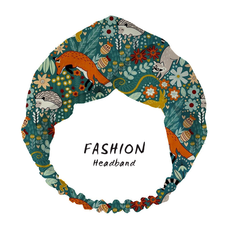 2020 moda feminina acessórios para o cabelo texturizado woodland padrão elegante bandana cruz nó elástico hairband scrunchies