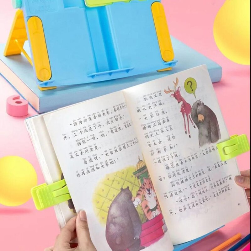 Bambini regolabili bambini lettura supporto per mensole supporto per libri pieghevole portatile supporto per scrivania organizzatore per materiale scolastico per ufficio 34YC