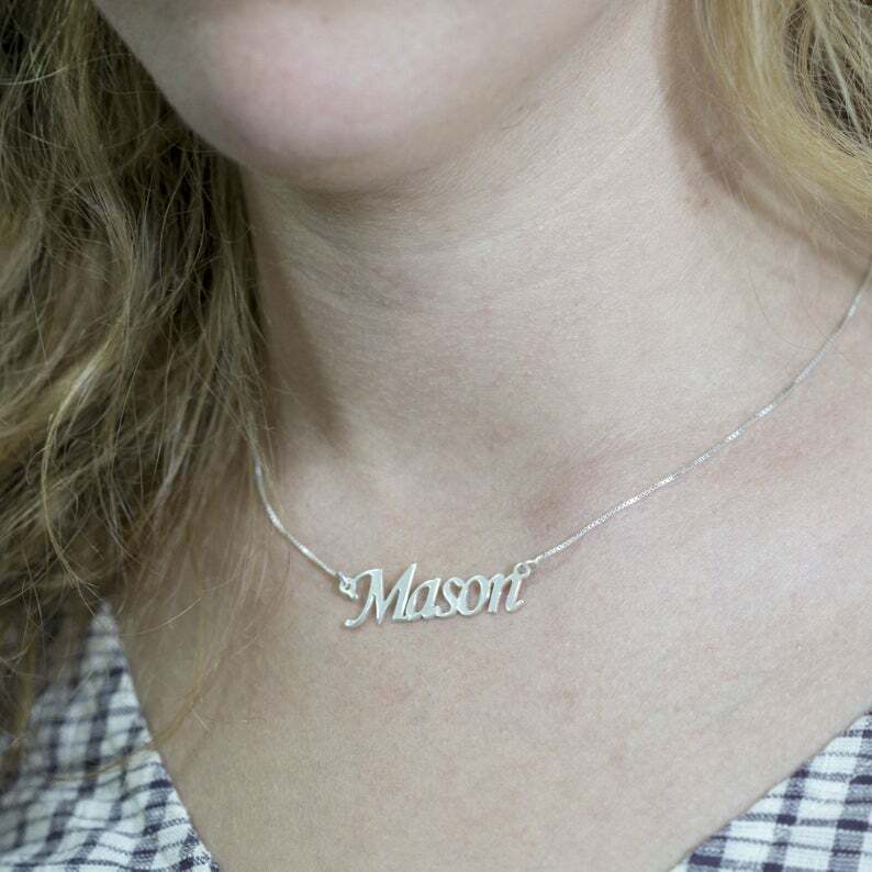 Nome personalizado jóias colar personalizado colar feminino presente de aniversário placa de identificação colar