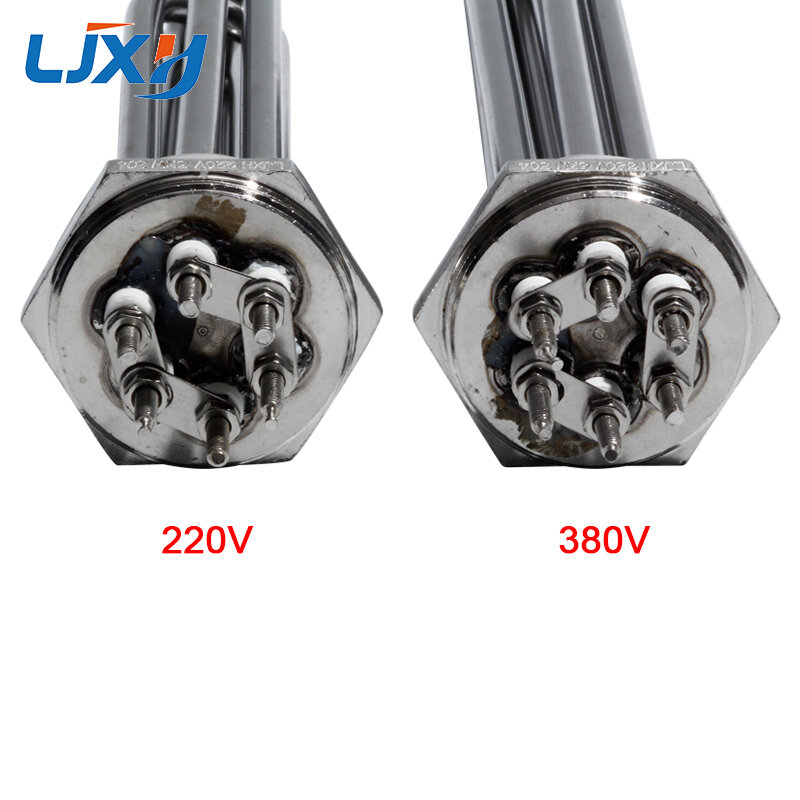 LJXH DN32 elemento de calefacción eléctrico inmersión 220V/380V 304 Acero inoxidable 1 1/4 BSP calentador de agua de caldera