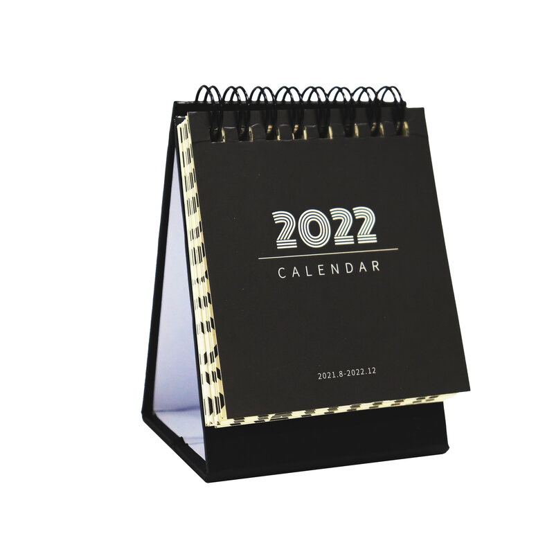 Mini biurko kalendarz 2022 śliczne Mini kalendarz Notebook czarny kalendarz biurkowy mała prosta dekoracja papiernicze artykuły szkolne