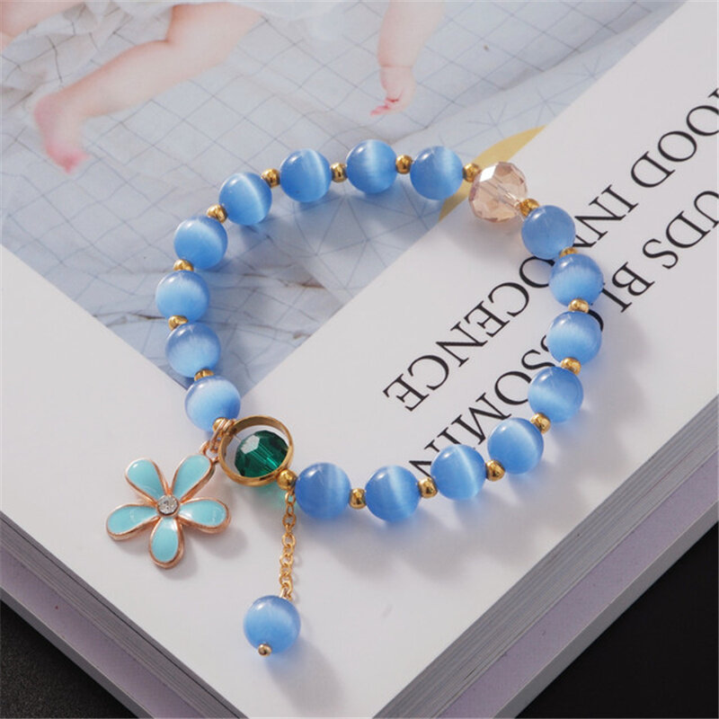Braccialetti di perline opalini estivi per ragazze fiori coreani ciondolo braccialetto opale braccialetto trasparente Charms accessori regalo gioielli