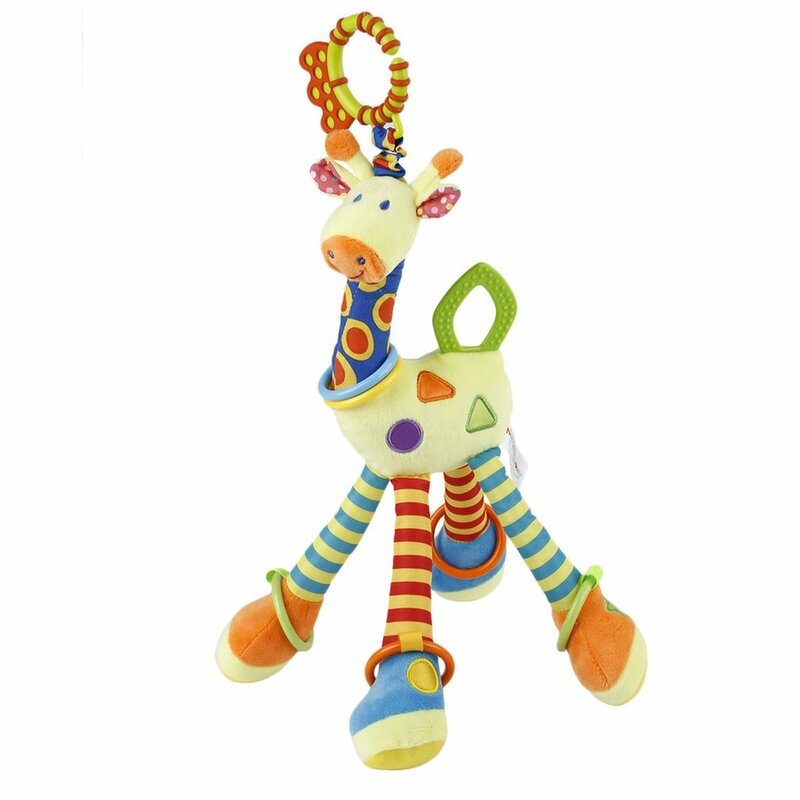 OCDAY-campanas colgantes de jirafa para bebé, cascabel de juguete suave, sonajeros de mano de animales, juguetes móviles educativos divertidos, sonajero de mano