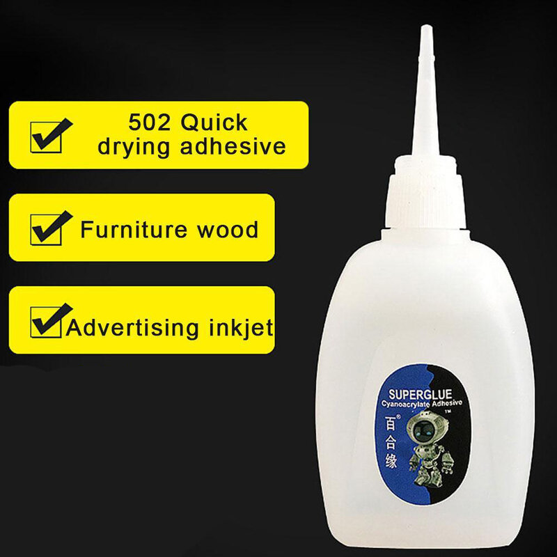 Super Glue-cianocrilato de secado rápido instantáneo, adhesivo fuerte, unión rápida, cuero, goma, Metal, suministros de oficina, pegamento rápido, 1p, 502
