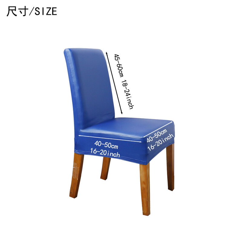 Impermeável cadeira capa para sala de jantar, Seat Protector, PU Leather Slipcovers, Stretch cadeira Covers, Spandex Seat Case