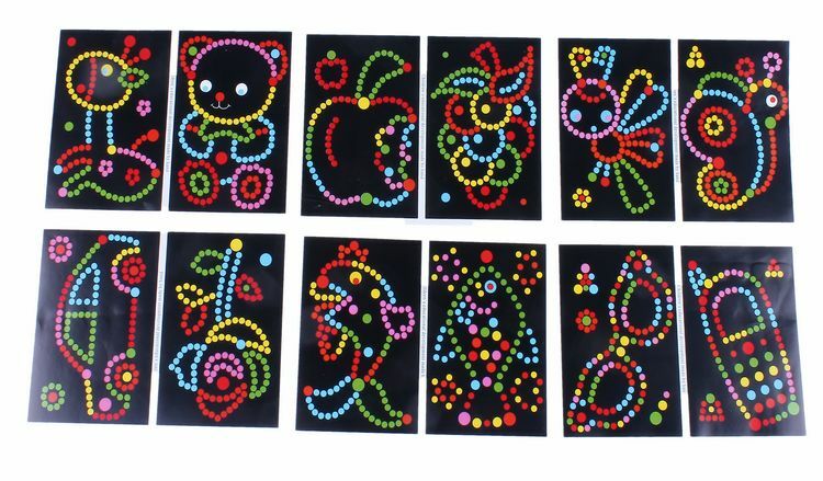 NEW 2Pcs/Set DIY Cartoon Animal Dots Sticker Puzzle Game DIY Learning Education Toys Early Education Toys for Children