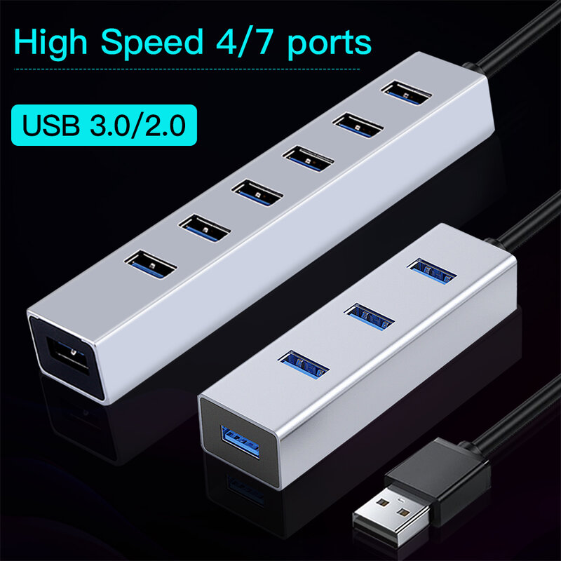 USBハブ,3.0 USBスプリッター,Windows Macbookアクセサリ,高速,4/7ポート,オールインワン