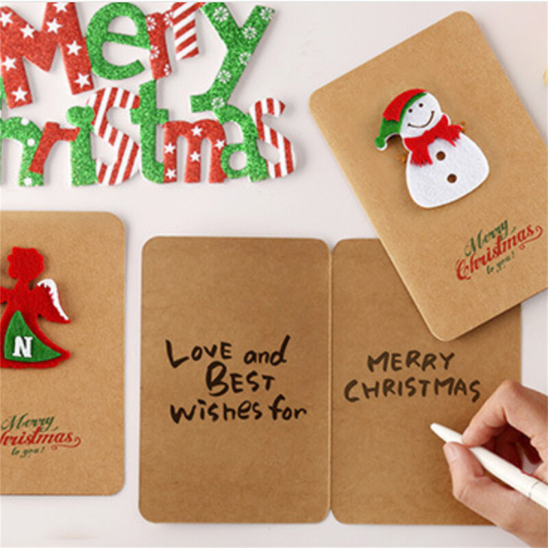 Kertas Kraft Antik Kartu Selamat Natal dengan Amplop Pohon Natal Kartu Ucapan Hadiah Undangan Pesta Kartu Pos Tahun Baru