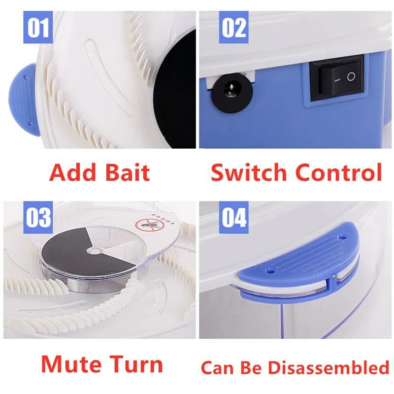 USB Automatic Flycatcher Insect Traps Fly Trap Pest Reject Control Repeller Electric Catcher Killer Indoor Outdoor Fly Trap