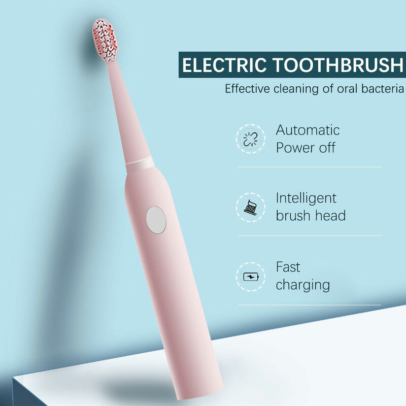 Electric Toothbrush Adult for Sonic Toothbrush USB Rechargeable Smart Toothbrush Waterproof Replacement Toothbrush Heads Set
