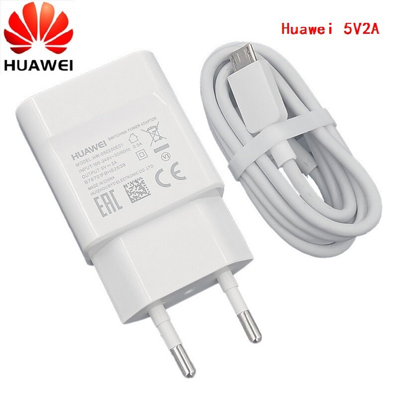 Huawei社オリジナル5v 2a eu充電器 + マイクロアダプタusb tpye c nova 3i 2i名誉8x 7c p6 p7 p8 p9 p10 liteメイト7 8 9 10 s Y6