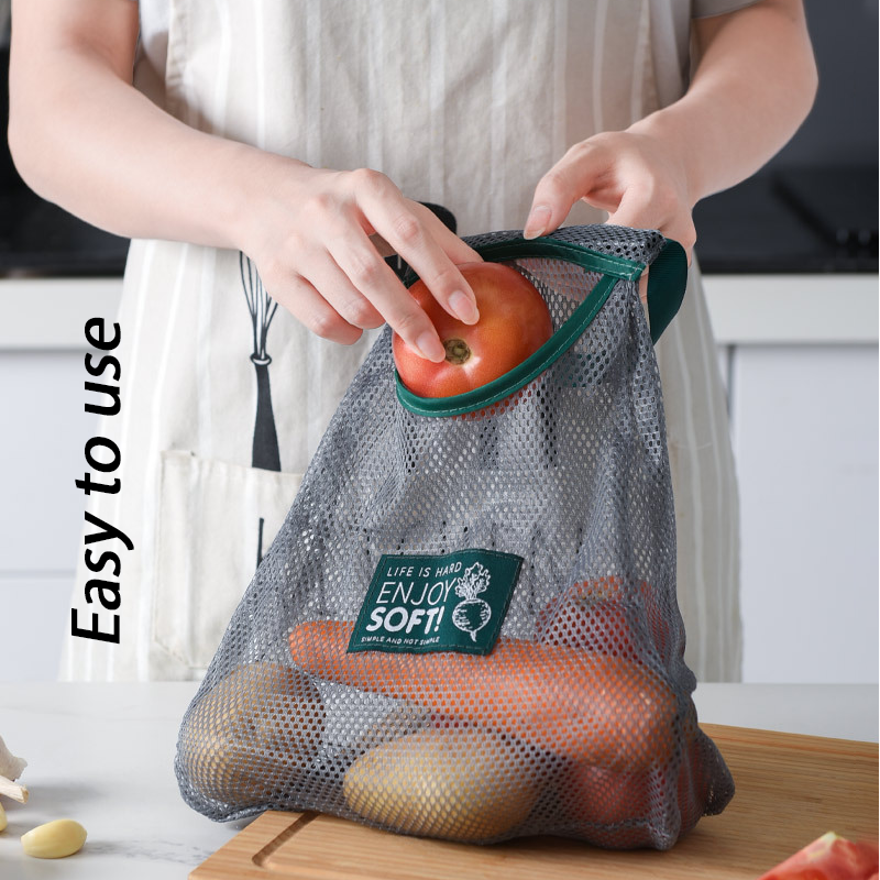 Grand sac de rangement en maille pour légumes et pommes de terre, 2 pièces, sacs suspendus, aérés, cuisine, ail, gingembre